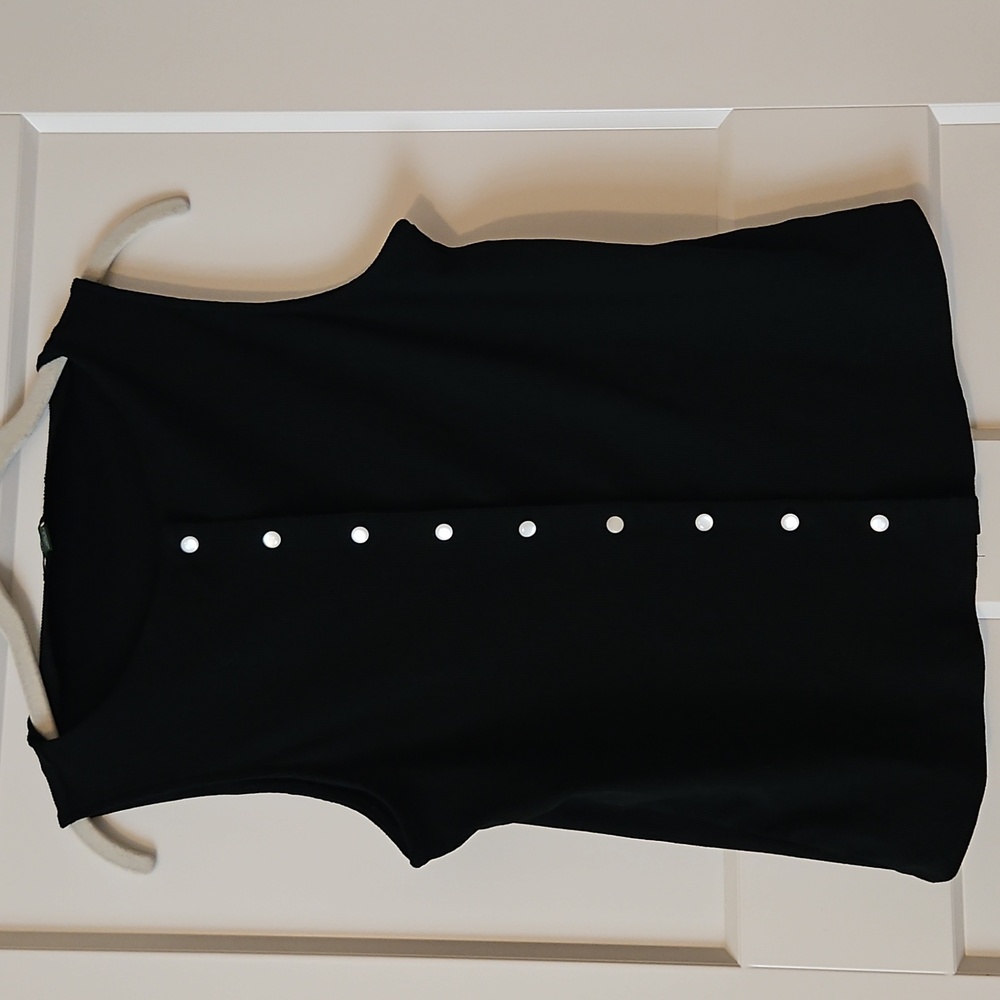 Wild Fable Black Sleeveless Blouse with Button Detail